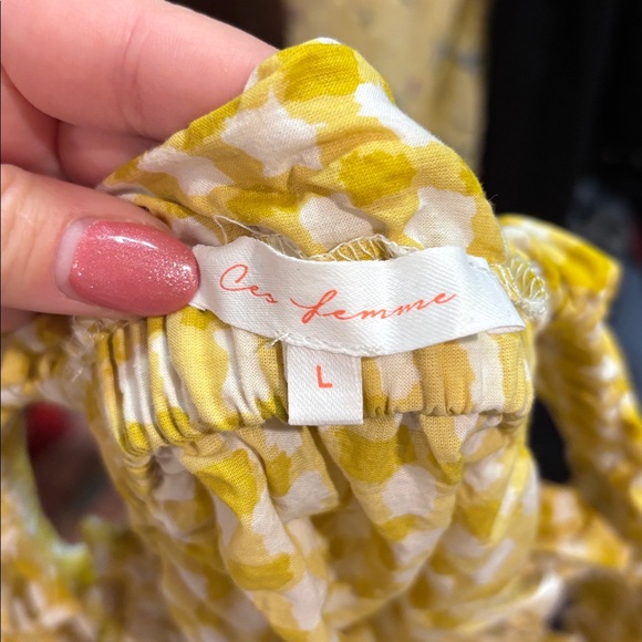 Yellow Gingham Ruffle Top - Picture 2 of 2